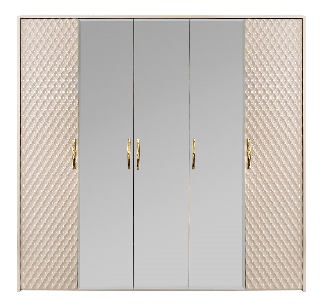 Шкаф 5-ств Лара бежевый глянец — изображение 2